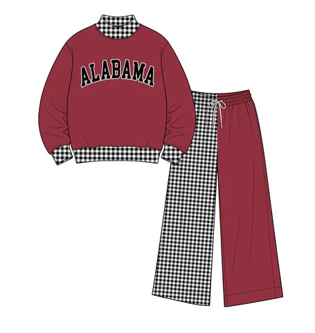 Adult women alabama team design long sleeve milk silk material outfit