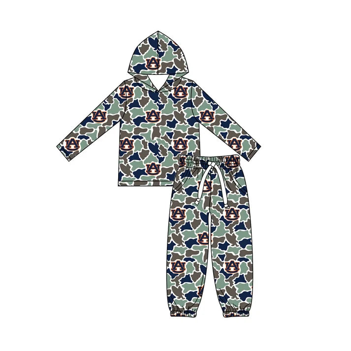 Baby boy custom team cheer design long sleeve hoodie set