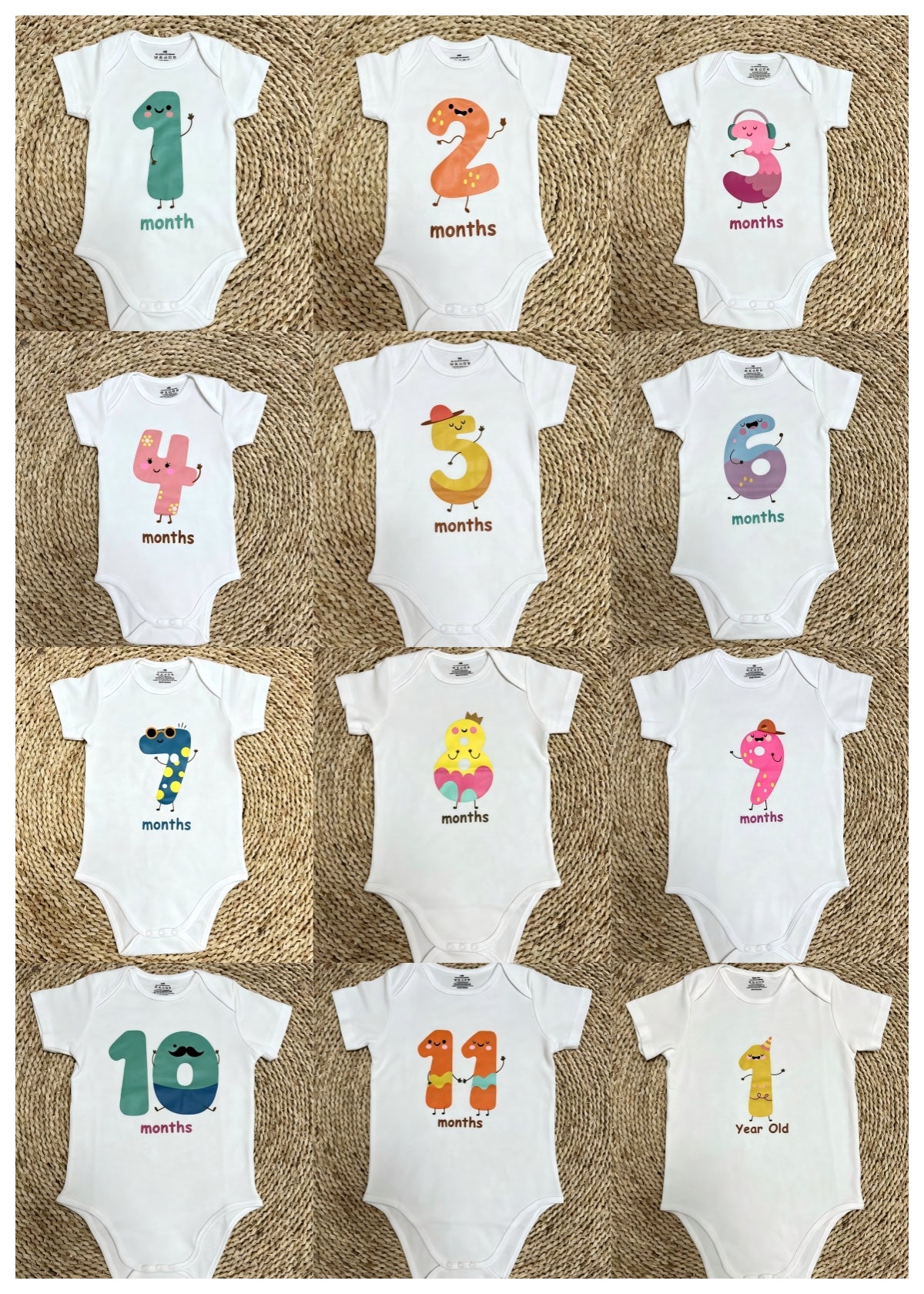 USA SHOP newborn to one years old design baby short sleeve cotton unisex romper
