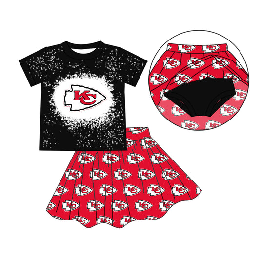 baby girls cheer skirt 2pcs outfit