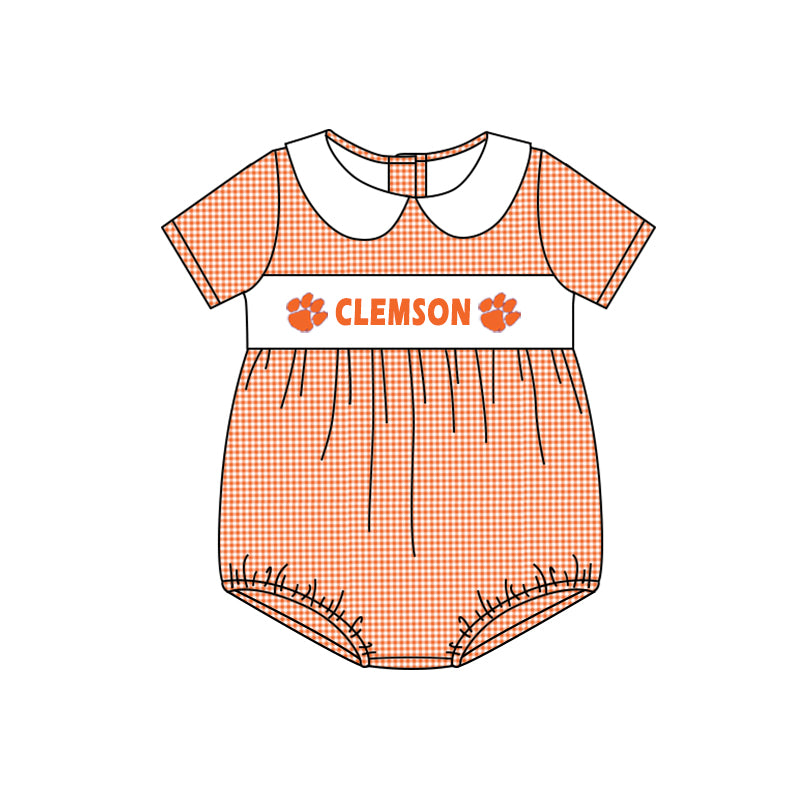 baby boy orang team romper