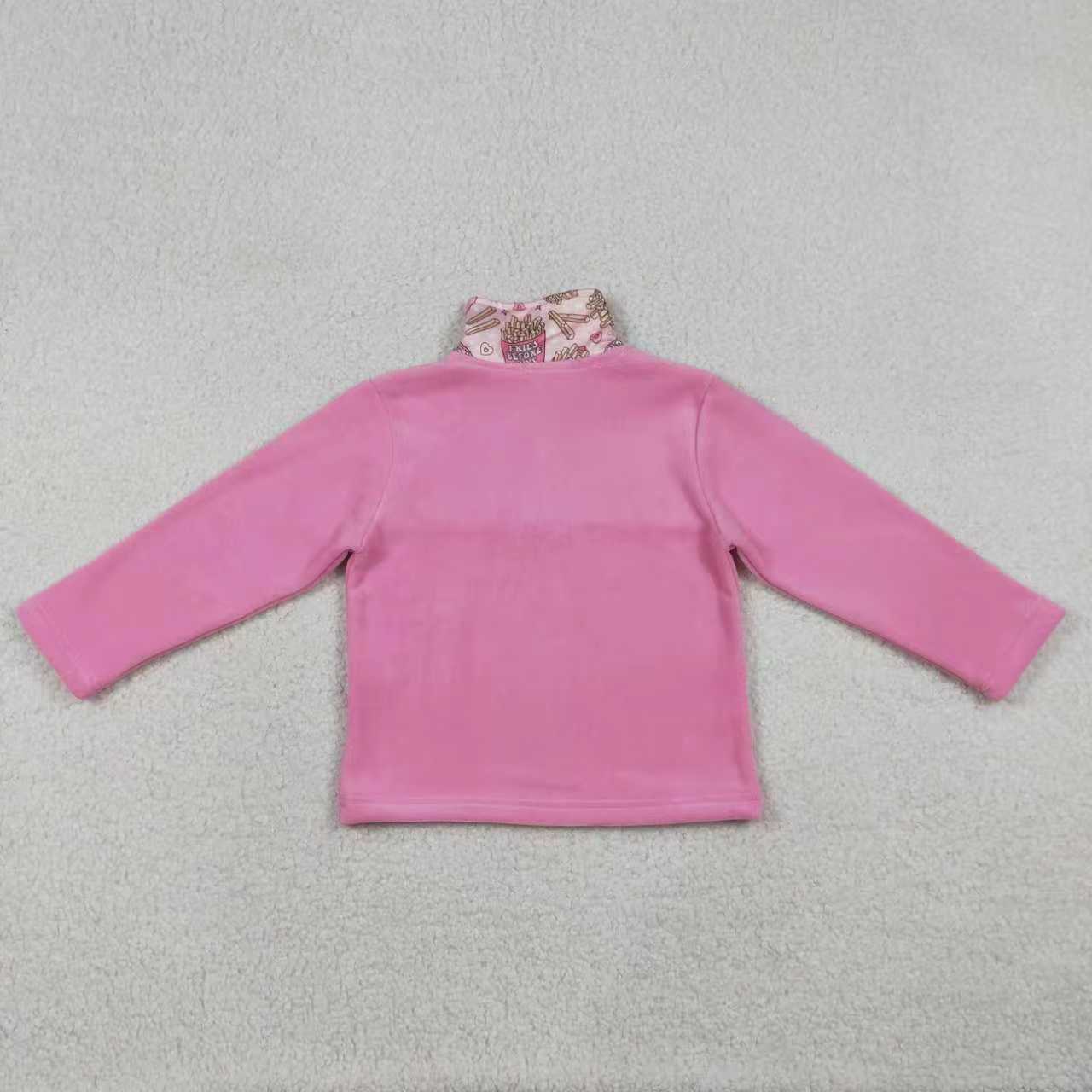Girl long sleeve pink bow t-shirt top