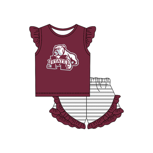 Custom uk team top matching shorts girl summer outfit