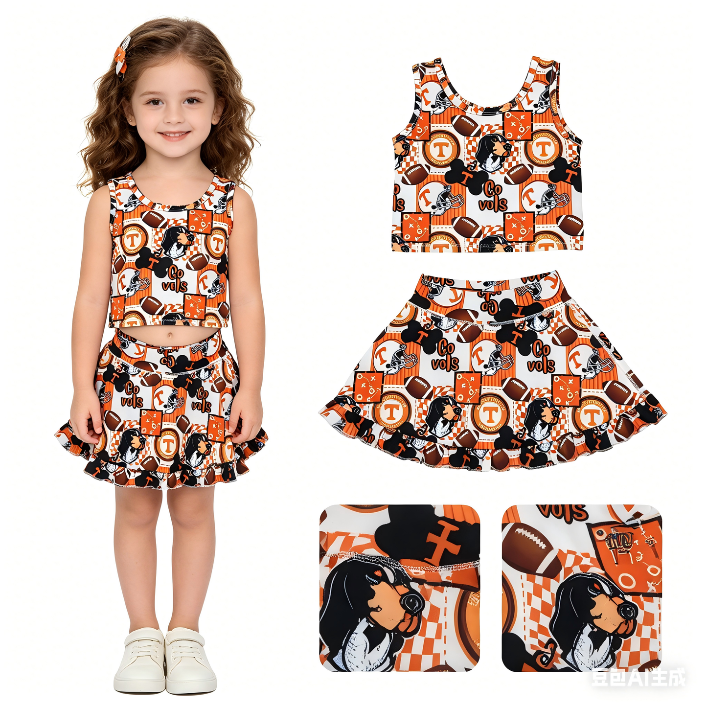 T Team design girls summer active yoga outfit