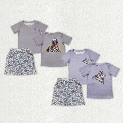 Camo short sleeve top matching shorts boy summer outfit