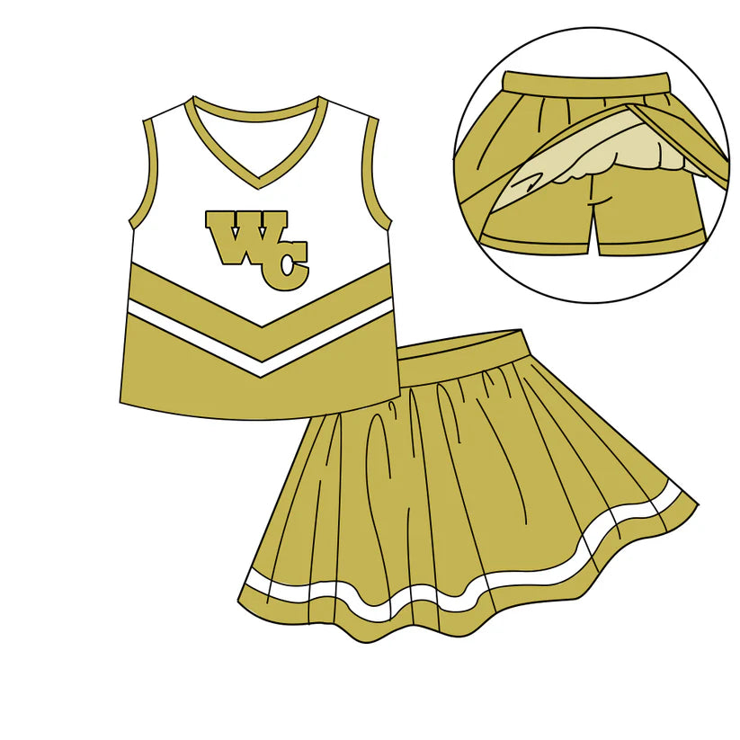 Baby girls custom team cheer outfit add shorts