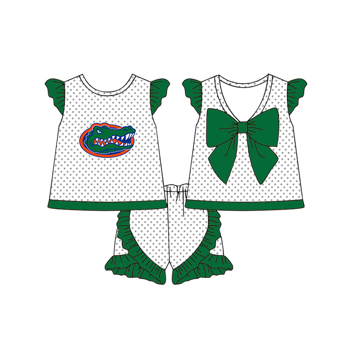 Custom team top matching shorts girl summer outfit