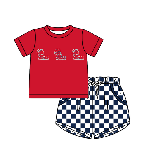 Custom team top matching shorts boy summer outfit