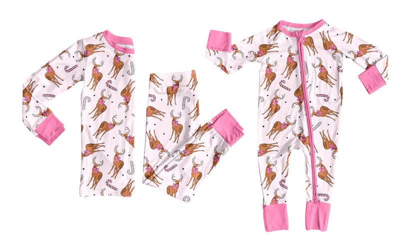 Toddle kids Christmas deer design matching outfit