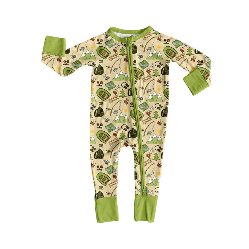 Toddle baby camping fishing zip romper wholesale factory price
