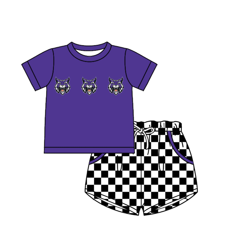 Custom team top matching shorts boy summer outfit