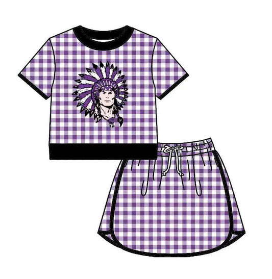Custom team top matching skorts girl summer outfit