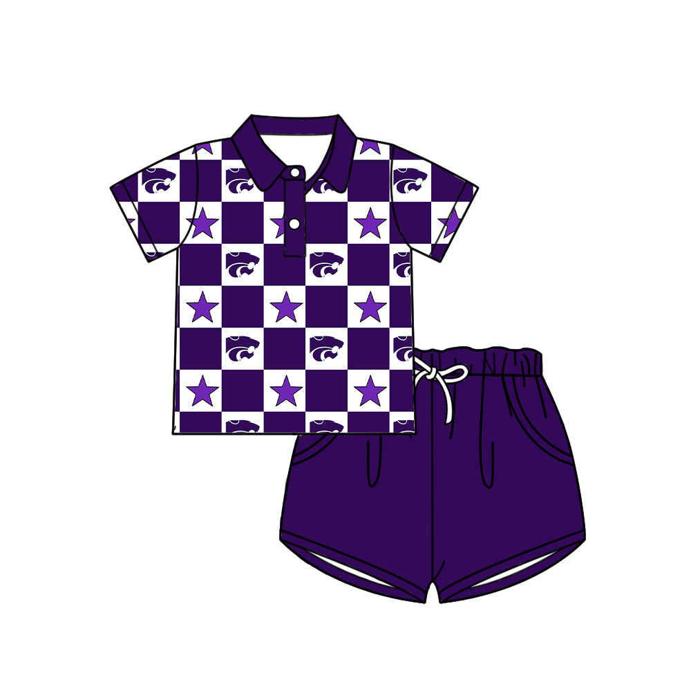 Custom team top matching shorts boy summer outfit