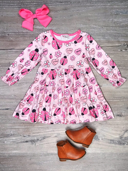 ladybug xoxo valentines day pocket dress