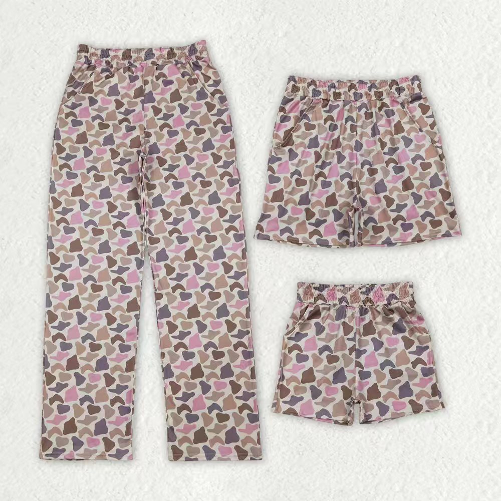 Mommy and me camo design summer shorts