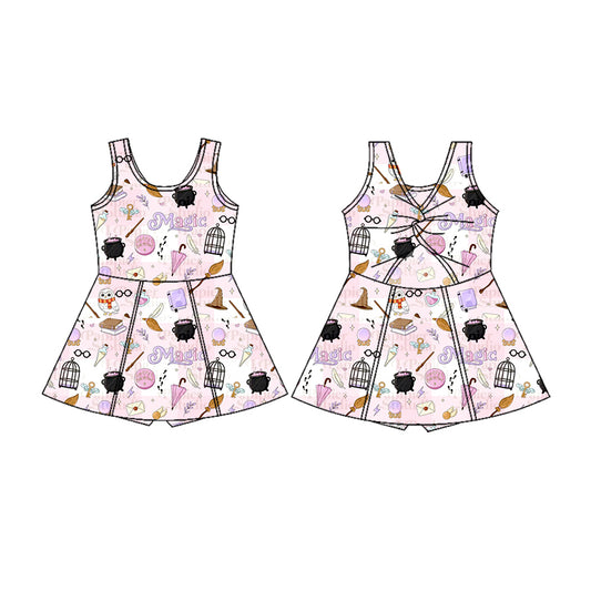 Toddle girls wholesale custom magic design yoga dress