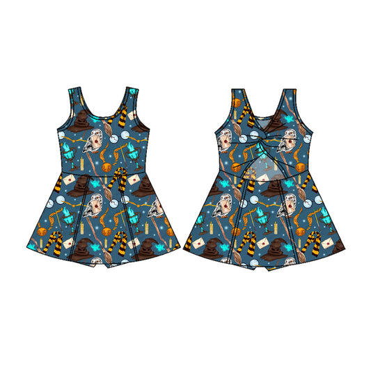 Toddle girls wholesale custom magic design yoga dress