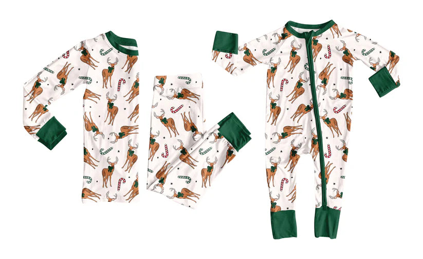 Toddle kids Christmas deer design matching outfit