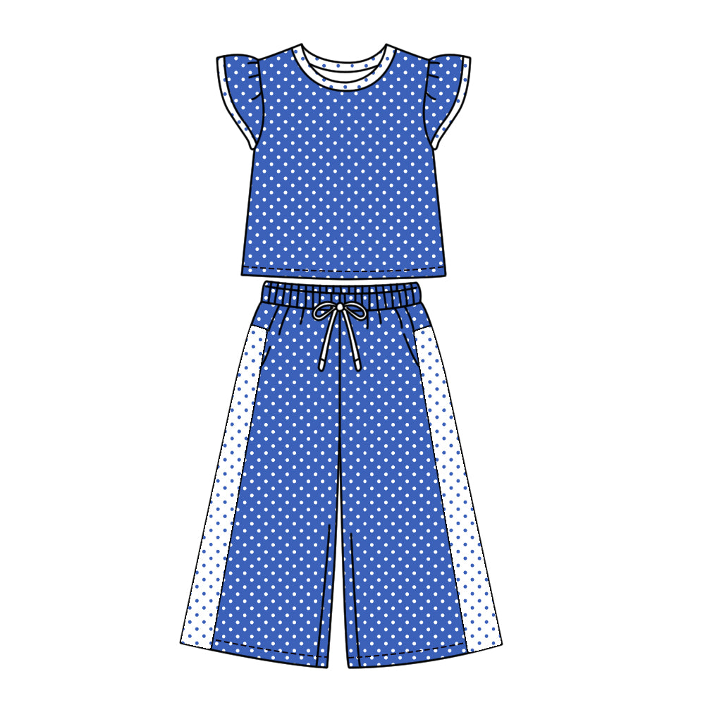 Toddle kids flutter sleeve polka dots design summer outfit