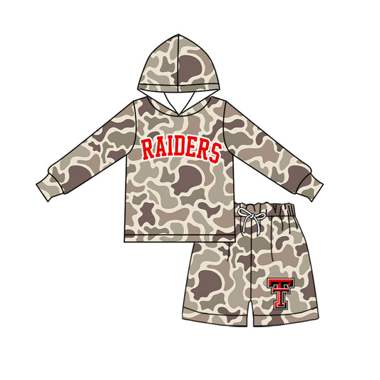 Custom team top matching shorts kids boy hoodie outfit wholesale factory price