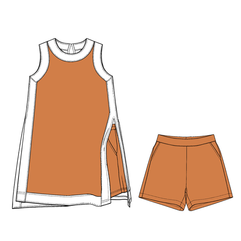 baby girls sleeveless dress matching shorts yoga clothing set