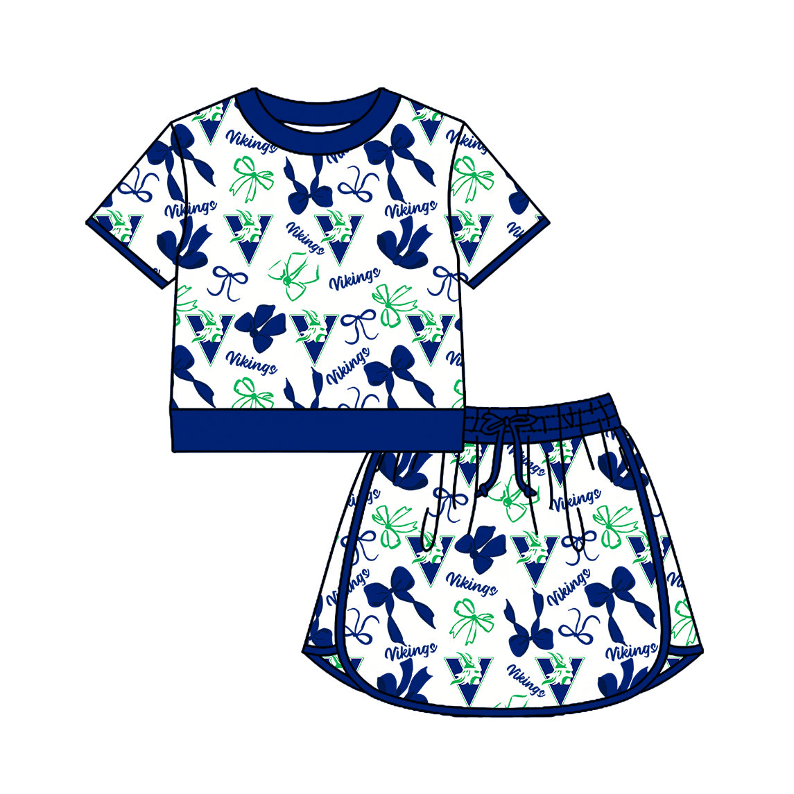 Custom team pullover top matching skorts girl summer outfit
