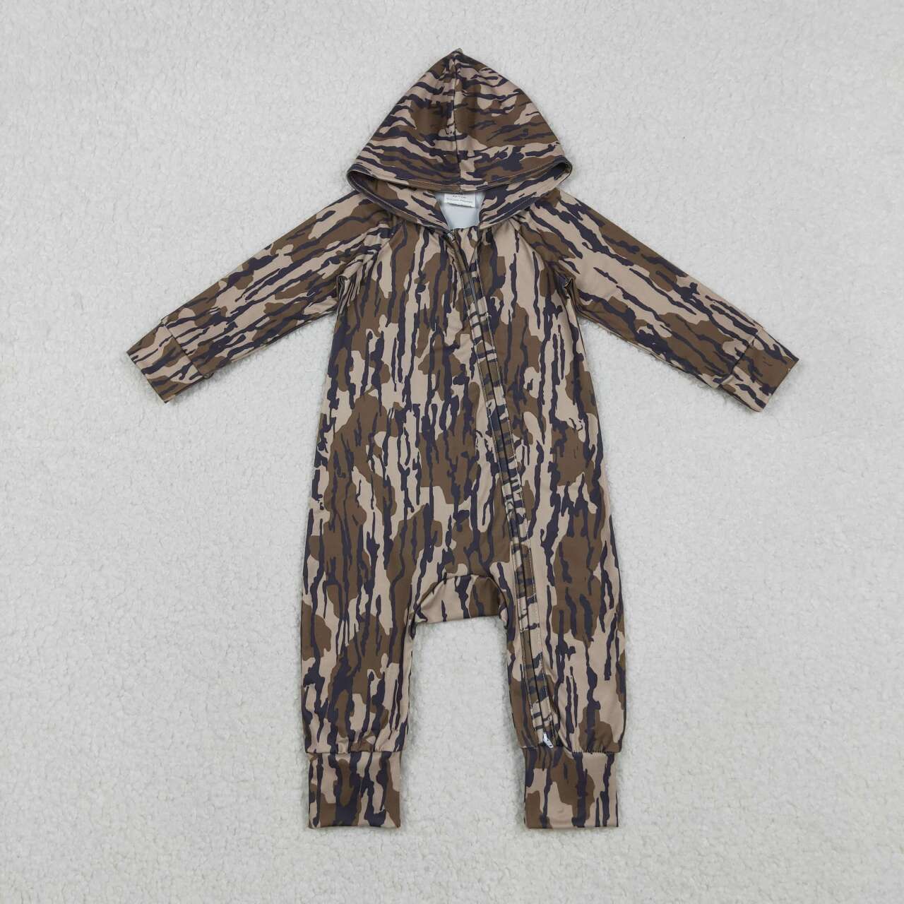 Toddle baby camo long sleeve hoodie romper