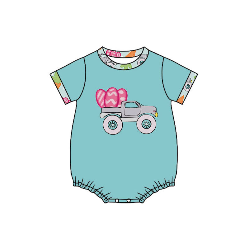 Kids easter carrot short sleeve romper
