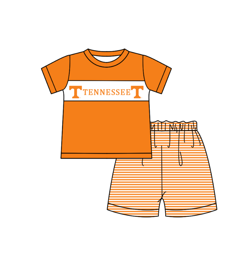 Custom team top matching shorts  boy summer outfit