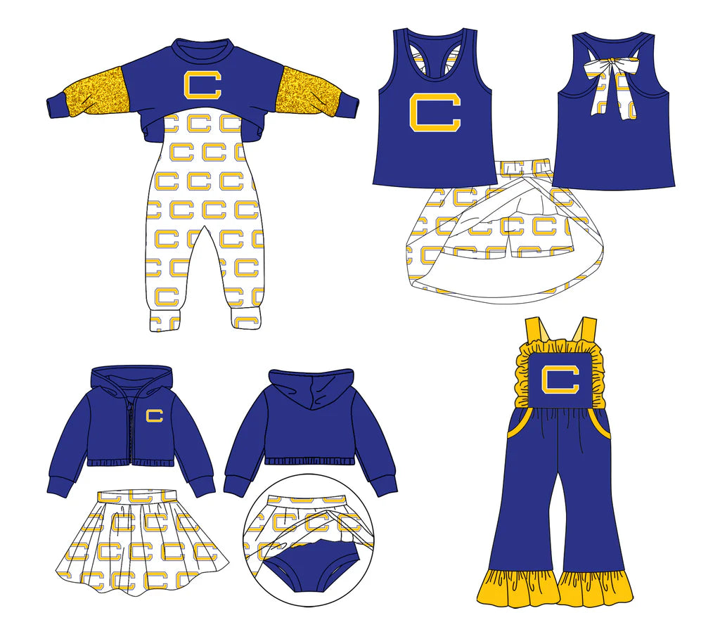 Baby girls custom team cheer matching outfit