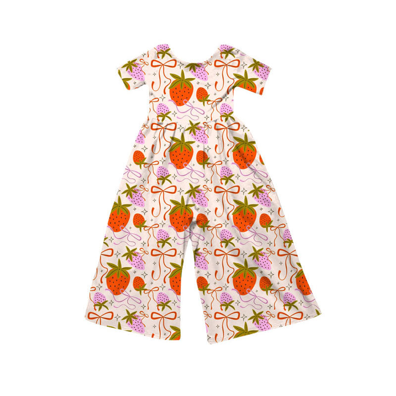 toddle girls strawberry design jumpsuit wholesale factory price