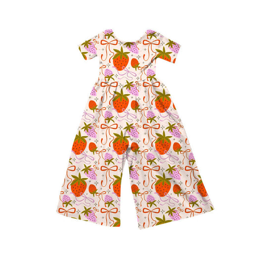 toddle girls strawberry design jumpsuit wholesale factory price