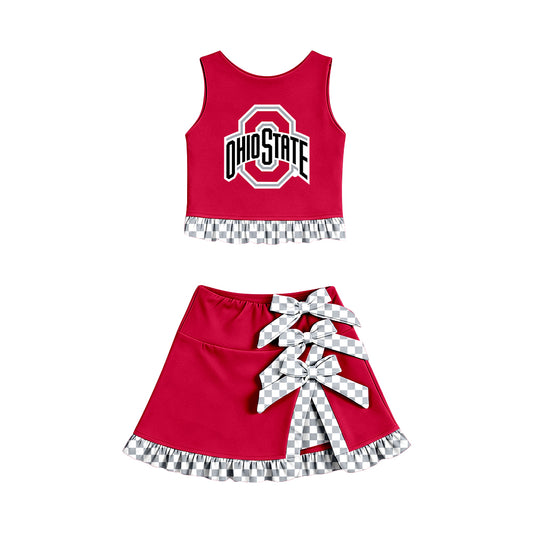baby girls  sleeveless top matching skorts yoga clothing set