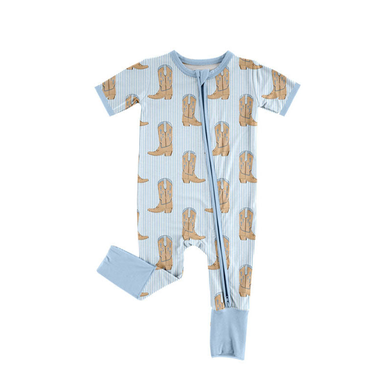 Western howdy toddle baby boy short sleeve romper