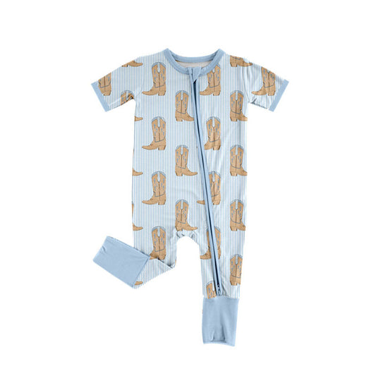 Western howdy toddle baby boy short sleeve romper