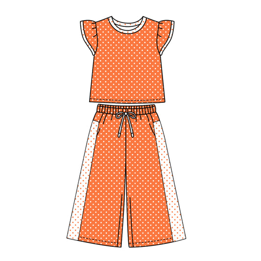 Toddle kids flutter sleeve polka dots design summer outfit
