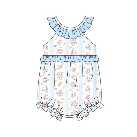 Floral design kids baby holiday romper