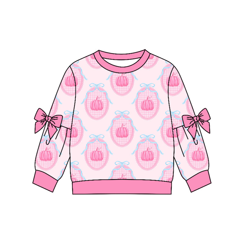 Kids fall pumpkin long sleeve top factory wholesale price