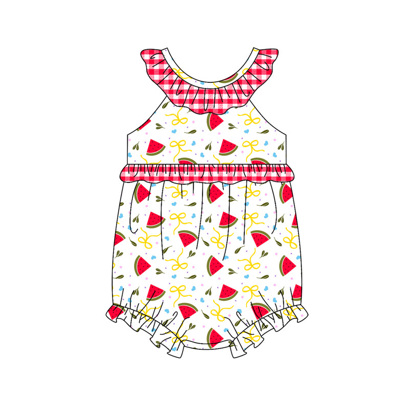 Watermelon design kids baby summer romper
