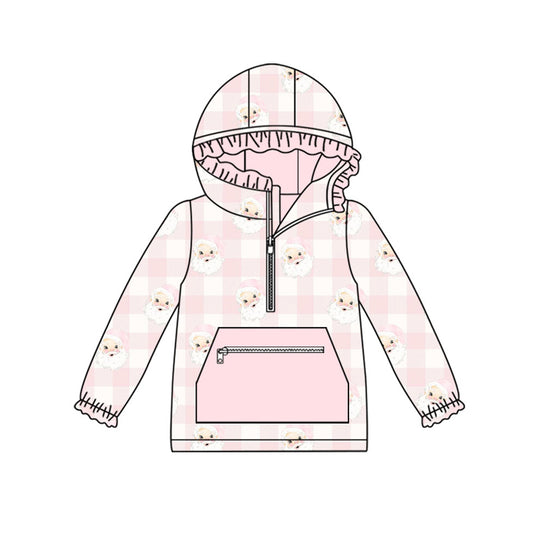 Christmas Santa kids girls baby long sleeve hoodie top