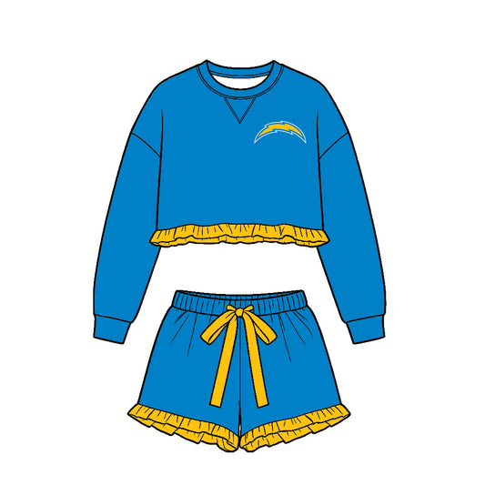 Custom team top matching shorts kids outfit wholesale factory price