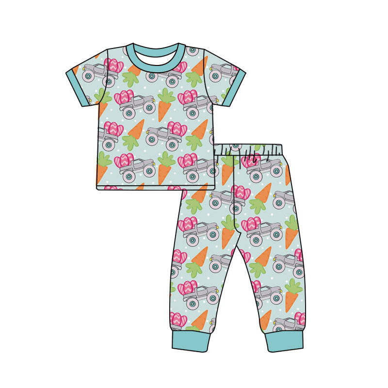 Easter carrot design kids pajama set wholesal factory price