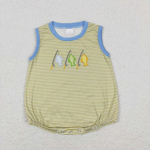 infant baby boy embroidery fishing matching clothing set