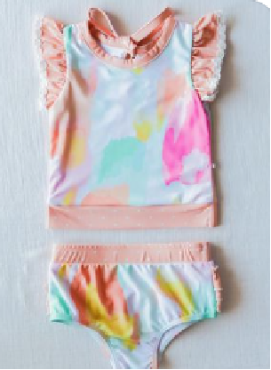 baby girls tie dye two pieces bathing suit