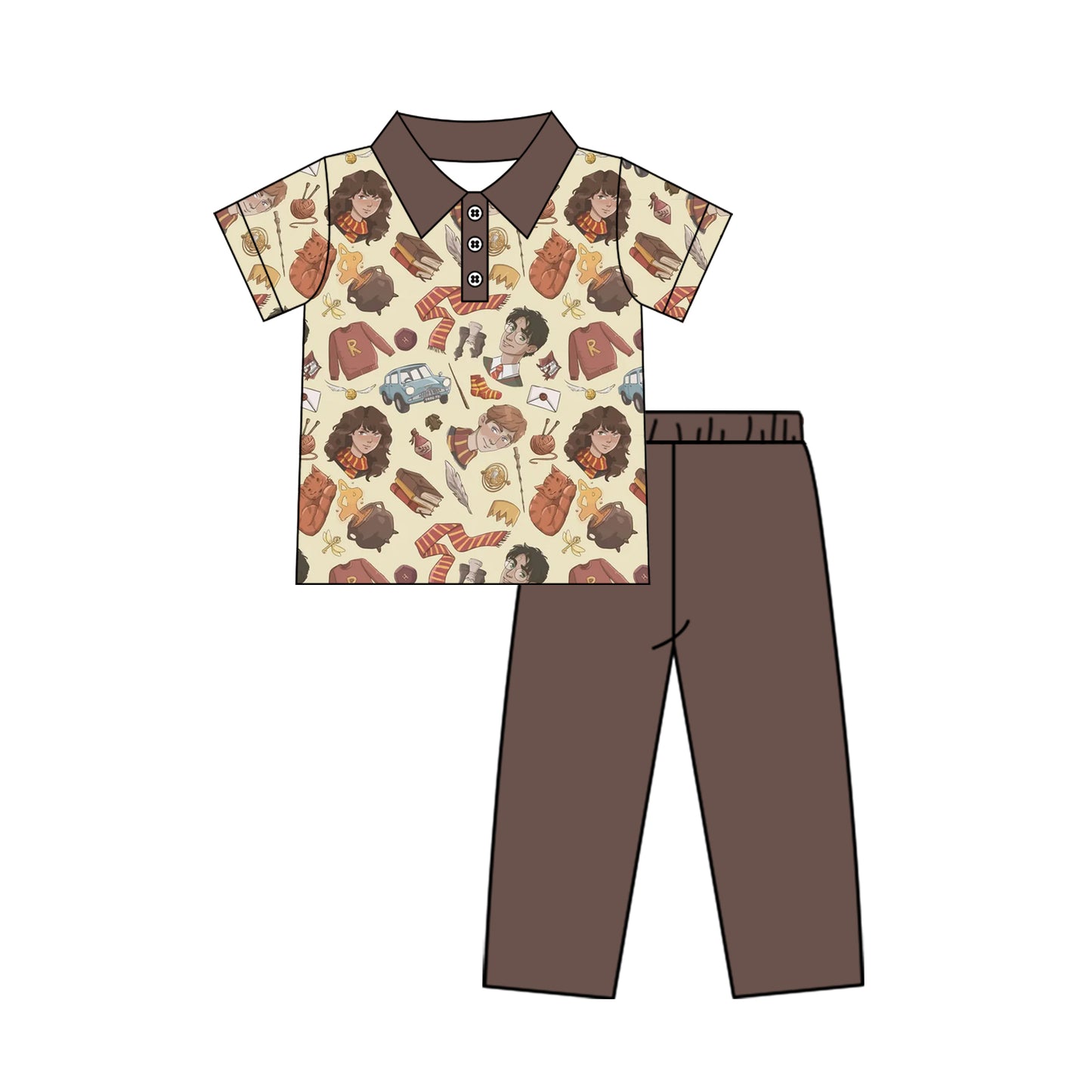 baby boy short sleeve magic top matching pants custom design outfit