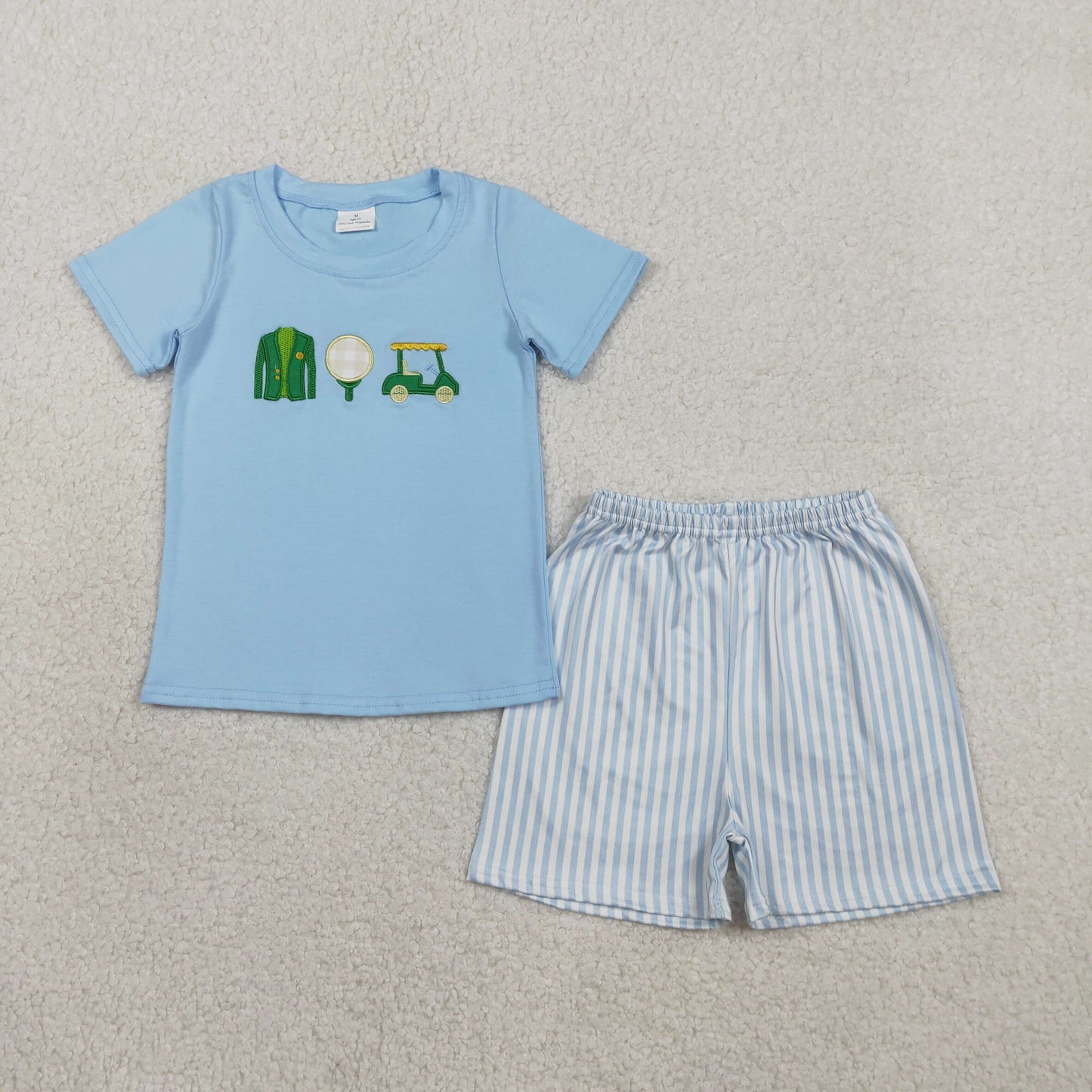 Embroidery Golf top matching shorts boy summer outfit