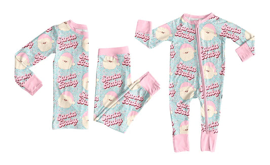 Christmas print baby long sleeve matching clothes whoesale price