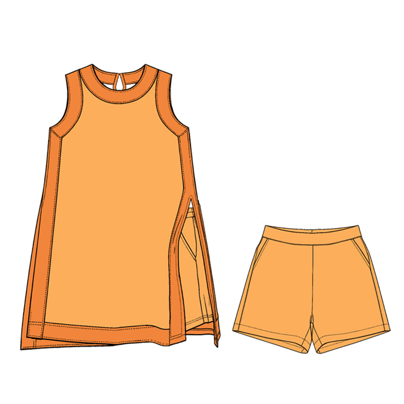 baby girls sleeveless dress matching shorts yoga clothing set