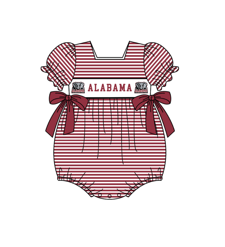 Custom collegiate team design toddle girl summer romper