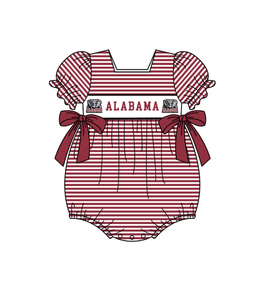 Custom collegiate team design toddle girl summer romper